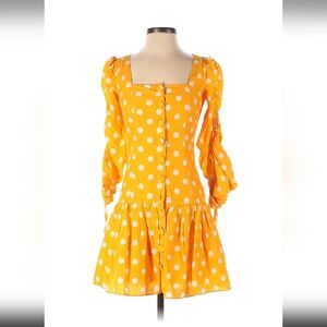 Nicholas Yellow Polka Dot Dress - Size 2